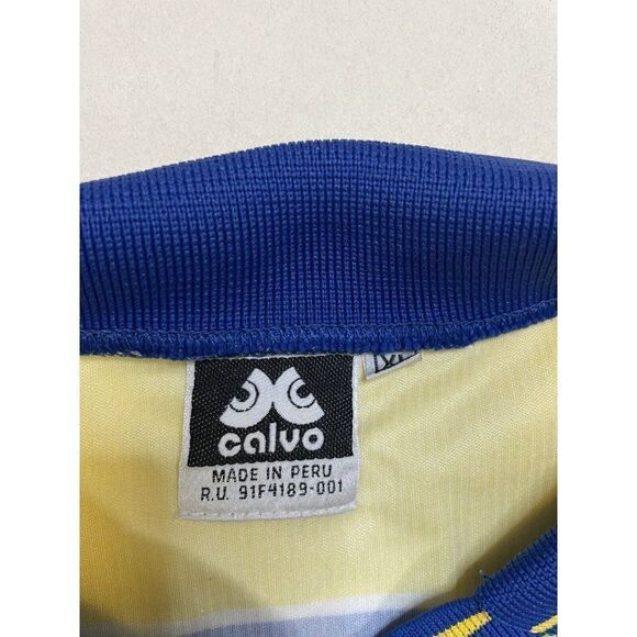VINTAGE Calvo Parma AC 18 Jersey Men XL Soccer Futbol Yellow Parmalat - Picture 7 of 8